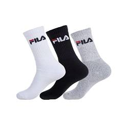 Fila Herren Socken Sport 3-Pack Socken, Classic Mix (Schwarz; Weiß; Grau), 35-38 (3-5 UK) von FILA