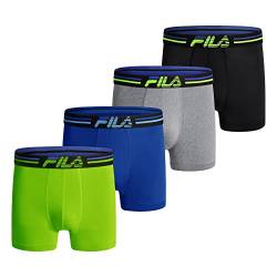 Fila Men's 4-Pack Jersey & Mesh Trunks with Pouch, Lime, Large von FILA