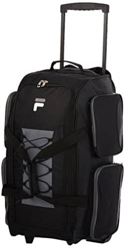 Fila Unisex Leichte Reisetasche mit Rollen, 66 cm Sportsack, Schwarz von FILA