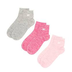 Fila X3 Paar Socken, Rosa/Grau, Damen, Quarter, Rosa, 35-38, Rosa von FILA