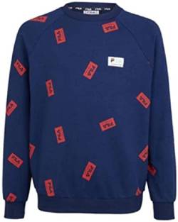 TSCHIRN AOP crew sweat-Medieval Blue Linear Label AOP-170/176 von FILA