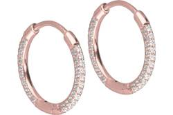 FILANGO 1 Paar Titan Ohrclicker Ohrringe Creolen eingefasste Kristalle roségoldfarben von FILANGO