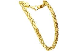 FILANGO Halskette Unisex 925er Silber Königskette mit Karabinerverschluss hochglanzpoliert goldfarben 24K vergoldet 10 mm Länge 70 cm von FILANGO