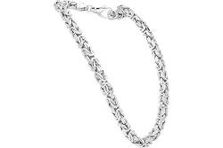 FILANGO Halskette Unisex 925er Silber Königskette mit Karabinerverschluss hochglanzpoliert silberfarben rhodiniert 10 mm Länge 60 cm von FILANGO