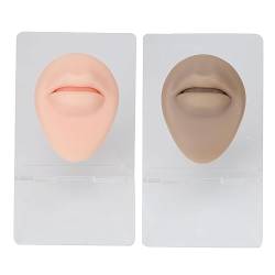 2-teiliges Silikon-Lippenmodell mit Präsentationsständer, Simuliertes 3D-Übungsmodell für Verdicktes Lippenpiercing von FILFEEL