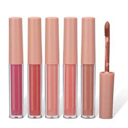 5-teiliges mattes Lipgloss-Set, langlebige Antihaft-Tasse Mattes Lipstick-Lipgloss-Set Make-up-Kosmetik für Mädchen(Typ B.) von FILFEEL