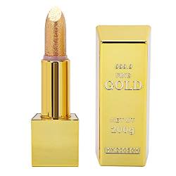 Gold Bar Lippenstift, Wasserdichte, Lang Anhaltende, Feuchtigkeitsspendende, Glatte Lippen-Make-up-Kosmetik mit Metallischen Goldschimmern(# 6) von FILFEEL