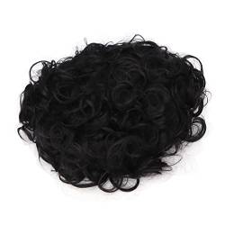 Schwarze Gewellte Perücke, Schwarze Kurze Gewellte Haarperücken - Verstellbar von FILFEEL