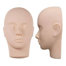Wimpern-Mannequin-Kopf, Ersetzter Augenlider-Mannequin-Kopf, Make-up-Soft-Touch-Gummi-Übungskopf für die Wimpernverlängerung von FILFEEL