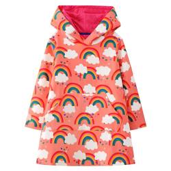 FILOWA Kapuzenpullover Mädchen Kinder Pulloverkleid Baumwolle Hoodie Sweatshirtkleid mit Tasche Warm Langarm Kapuzenkleid Druckt Winter Kleid Mode Kinderkleider Lässig Tops 4-5 Jahre, Regenbogen von FILOWA