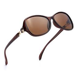 FIMILU Polarisierte Damen Sonnenbrille Groß UV400 Schutz Vintage Sonnenbrillen Leichtgewicht Rahmen von FIMILU