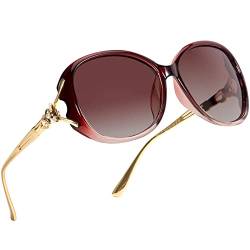 FIMILU Sonnenbrille Damen Polarisiert UV400 Schutz Übergroß Klassisch Vintage Brille für Frauen von FIMILU