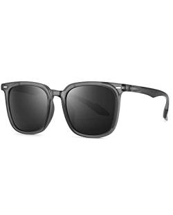 FIMILU Sonnenbrille Damen Polarisierte Schwarz UV400 Schutz Rechteck Retro Unisex Klassische von FIMILU