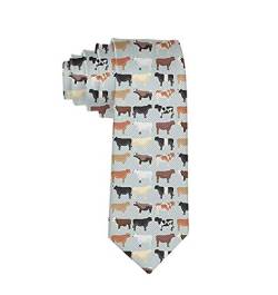 Krawatte mit lustigem Hals, Kuh-Design, breit - Schwarz - Einheitsgröße von FINE MAN.TIE