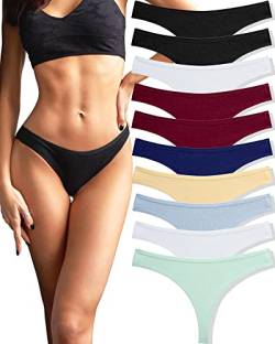 FINETOO 10er Pack Strings Set Tangas Damen Baumwolle Unterhosen Sexy Unterwäsche für Frau Lingerie Sexy for Women Dessous Thong Mehrpack S-XL von FINETOO