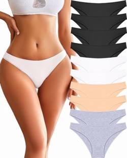 FINETOO Unterhosen Damen Baumwolle Unterwäsche Atmungsaktiv Slips Hipster Panties Bequem Frauen Set S-XL… von FINETOO