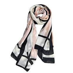 FINIZO Damen-Schal, leicht, weich, modisch, einfarbig, für alle Jahreszeiten, 07-Black Pink, Einheitsgröße von FINIZO