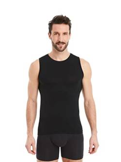 FINN Business Herren Unterhemd Ärmellos mit Rundhals-Ausschnitt - Unterziehshirt Männer Tank-Top aus original Lenzing® Modal Stoff Schwarz L von FINN