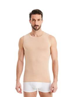 FINN Business Herren Unterhemd Ärmellos mit Rundhals-Ausschnitt - Unterziehshirt Männer Tank-Top aus original Lenzing® Modal Stoff Unsichtbare Hautfarbe Nude S von FINN