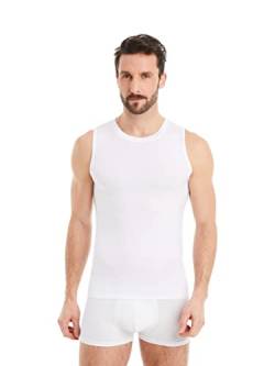 FINN Business Herren Unterhemd Ärmellos mit Rundhals-Ausschnitt - Unterziehshirt Männer Tank-Top aus original Lenzing® Modal Stoff Weiß Weiss M von FINN