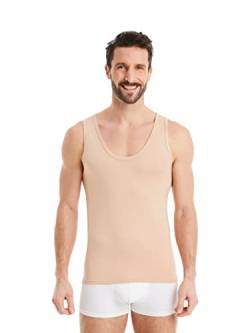 FINN Business Unterhemd Herren - Ärmelloses Tank-Top Männer aus original Lenzing® Modal Stoff Unsichtbare Hautfarbe Nude S von FINN