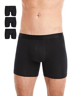 FINN Herren Boxershorts 3er-Pack Atmungsaktive Männer Unterhosen aus Micro-Modal Schwarz L von FINN