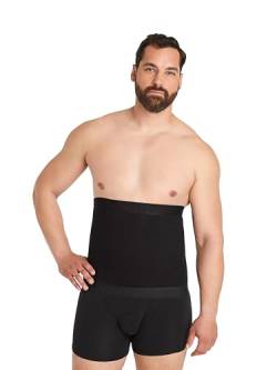 FINN Kompressions-Gürtel Herren - Figurformende Shapewear Bauchbinde aus Baumwolle - Starker Body-Shaper für Männer Schwarz S von FINN