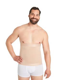 FINN Kompressions-Gürtel Herren - Figurformende Shapewear Bauchbinde aus Baumwolle - Starker Body-Shaper für Männer Unsichtbare Hautfarbe Nude M von FINN