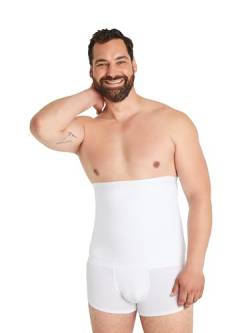 FINN Kompressions-Gürtel Herren - Figurformende Shapewear Bauchbinde aus Baumwolle - Starker Body-Shaper für Männer Unsichtbare Weiß Weiss S von FINN