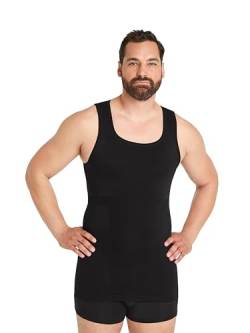 FINN Seamless Kompressions-Unterhemd Herren ohne Nähte - Figurformendes Bauchweg Shapewear Tank-Top - Starker Body-Shaper für Männer Schwarz L von FINN