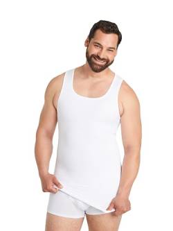 FINN Seamless Kompressions-Unterhemd Herren ohne Nähte - Figurformendes Bauchweg Shapewear Tank-Top - Starker Body-Shaper für Männer Unsichtbare Weiß Weiss L von FINN