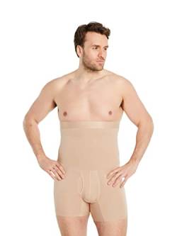 FINN Shapewear Boxershorts Herren mit Bauch-Weg Effekt - Figurformender Body-Shaper - Miederpants Unterhose mit hoher Taille für Männer aus Baumwolle Unsichtbare Hautfarbe Nude M von FINN
