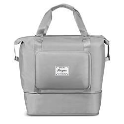 FINPAC Sporttasche mit großer Kapazität, Faltbare Reisetasche, Sport Duffel Bag mit Nassfach, Weekender-Tasche mit erweiterbarem Platz, Tragbar Gym Tasche Fitnesstasche Urlaubstasche für Herren Damen von FINPAC