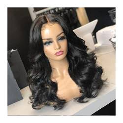 Damen Perücken Hitzebeständige Faser Synthetische Spitze Front Perücke 180% Dichte Lange Körperwelle Spitze Perücke 22-26 Zoll Glueless Cosplay Perücken for schwarze Frauen Beauty Ladieshair (Color : von FIONEL