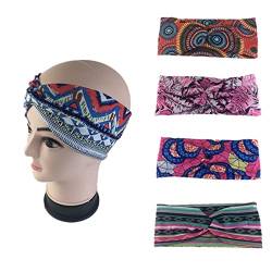 Haarbänder Kopfband Headbands For Women, 5 Pack Womens Wide Knotted Head Bands Workout Hair Accessories For Women Stirnbänder für Laufen, Training und Yoga von FIONEL