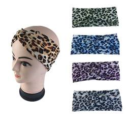 Haarbänder Kopfband Wide Headbands For Women Criss Cross Knotted Hair Bands Elastic Head Wraps Stretch Hair Scarfs Stirnbänder für Laufen, Training und Yoga von FIONEL