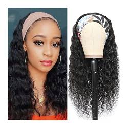 Perücke für Frauen Stirnband Perücke menschliche haare wasserwelle stirnbandperücken for schwarze frauen 8-26 zoll glueless maschine machte stirnbandperücken, natürliche farbe Human Hair Wig (Size : von FIONEL