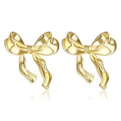 FIOROYAL Schleifen Ohrringe Bow Earrings Gold Silber für Damen Mädchen Hypoallergen Schleife Ohrringe Valentinstag Geschenke G von FIOROYAL