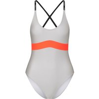 FIRE+ICE Badeanzug Fabula für Damen - Silber/Orange - 34 von FIRE+ICE