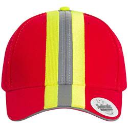 FIRE & FIGHT Streetwear Basecap Feuerwehr & Rettungsdienst Reflexstreifen Design | Farbe rot von FIRE & FIGHT Streetwear