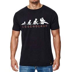 FIRE & FIGHT Streetwear Feuerwehr Lebenslauf - Tshirt Männer Hand gezeichnet als Evolution-Design Spaß Spruchmotiv für Fan der Brandbekämpfung mit Kultstatus von FIRE & FIGHT Streetwear