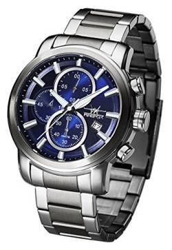 FIREFOX Chronograph FFS215-103 Sunray blau Herrenuhr Edelstahl Sicherheitsfaltschließe 10 ATM Water Resistant von FIREFOX