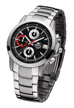 FIREFOX Shooter FFS07-102b schwarz/Silber Chronograph Herrenuhr Armbanduhr Sicherheits- Faltschließe 10 ATM Water Resistant von FIREFOX