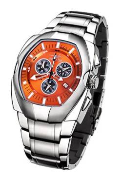 FIREFOX The Thing FFS60-107 Sunray orange Chronograph Herrenuhr Armbanduhr massiv Edelstahl Sicherheitsfaltschließe wasserdicht von FIREFOX