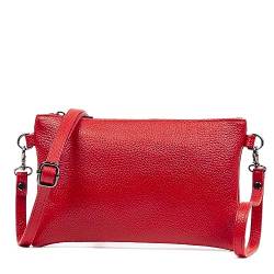 FIRENZE ARTEGIANI. Albenga Damen Umhängetasche aus echtem Leder Dollar-Finish 24x3x15 cm Farbe: Rot, rot, Utility von FIRENZE ARTEGIANI