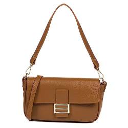 FIRENZE ARTEGIANI. Alluvioni Handtasche und Umhängetasche für Damen, Echtleder, Dollaro-Finish, 28 x 6 x 15 cm, Farbe: Braun, braun, Utility von FIRENZE ARTEGIANI