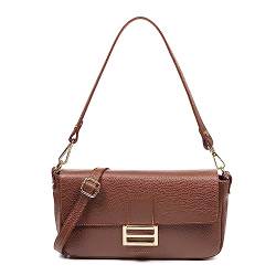 FIRENZE ARTEGIANI. Alluvioni Handtasche und Umhängetasche für Damen, Echtleder, Dollaro-Finish, 28 x 6 x 15 cm, Farbe: Dunkelbraun, dunkelbraun, Utility von FIRENZE ARTEGIANI