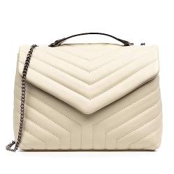 FIRENZE ARTEGIANI. Apecchio Umhängetasche für Damen, echtes Leder, Sauvage Finish, 32,5 x 12 x 20,5 cm, Farbe: Beige, beige, Utility von FIRENZE ARTEGIANI