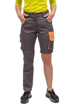 Damen Bundhose Abnehmbare Beine 2in1 mit Taschen schön, Grau-Orange, 44 von FIRI