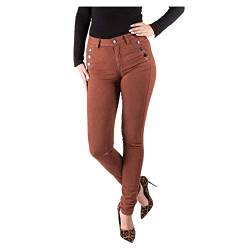 FIRI Damen-Stretch-Hose High Waist Modische Bequeme Jeggings Gr.34-44 (Kupfer, 40) von FIRI